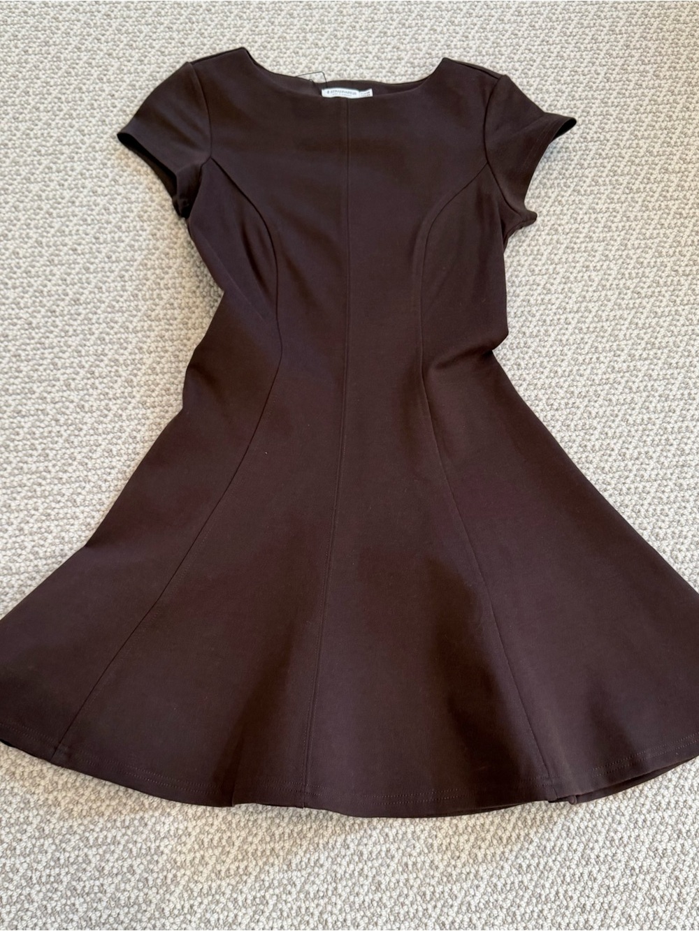 Chocolate Brown Mini Fit-and-Flare Dress